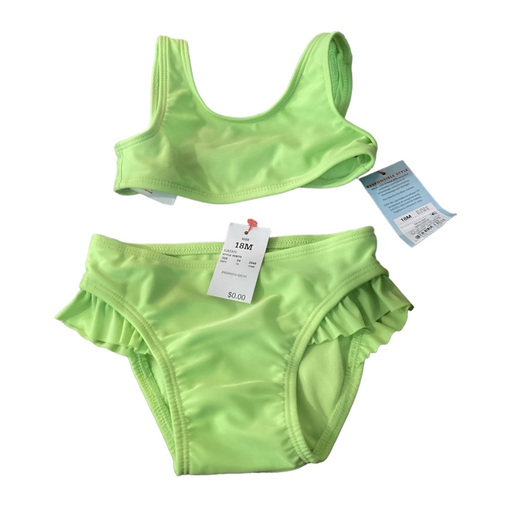 Cat & Jack neon ruffle bikini size 18 months